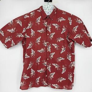 Vintage Reyn Spooner Shirt Mens XL Hawaiian Short Sleeve Marlines AOP Trashed‎